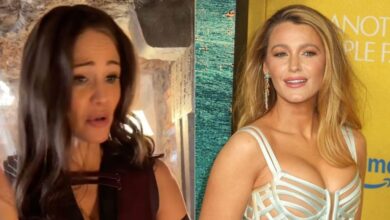 Jennifer Garner seems to be throwing shadow to blake lively on film set