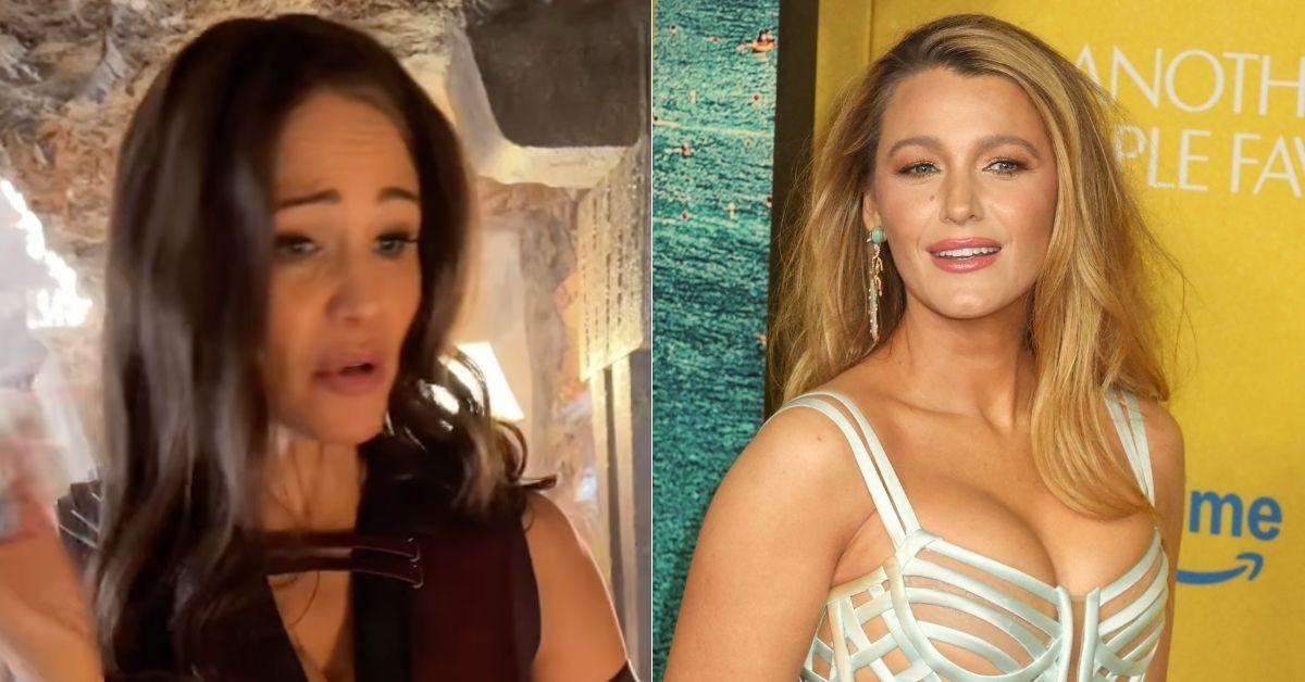 Jennifer Garner seems to be throwing shadow to blake lively on film set