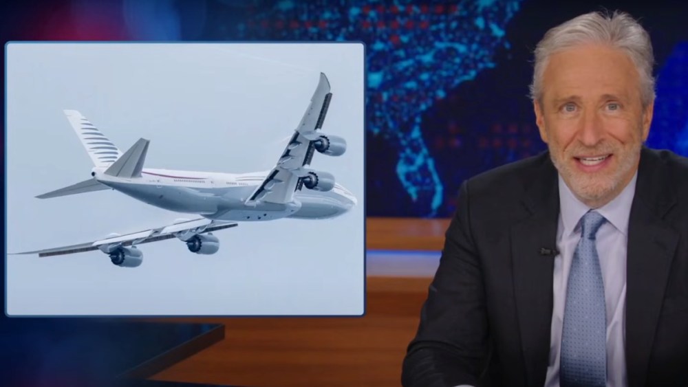 Jon Stewart hits Donald Trump to accept Jet from Qatar Royals