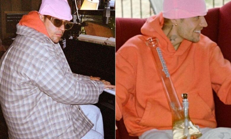Justin Bieber poses with gigantic drugs Bong in the middle of Hailey split rumors