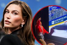 Justin Bieber watches NHL game while wife Hailey comes with gala with Martini Glass