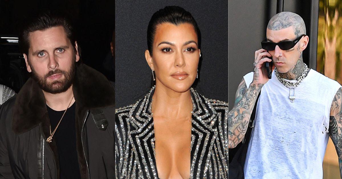 Kourtney Kardashian Baby Daddies Scott Disick Travis Barker 'locked in Veign'