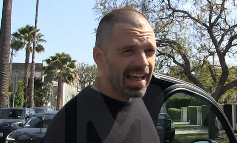 Sebastian Stan says he shaved his head for the role, not for the midlife crisis