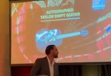 Travis Kelce Cracks Jokes about Taylor Swift guitar on Patrick Mahomes Charity Event