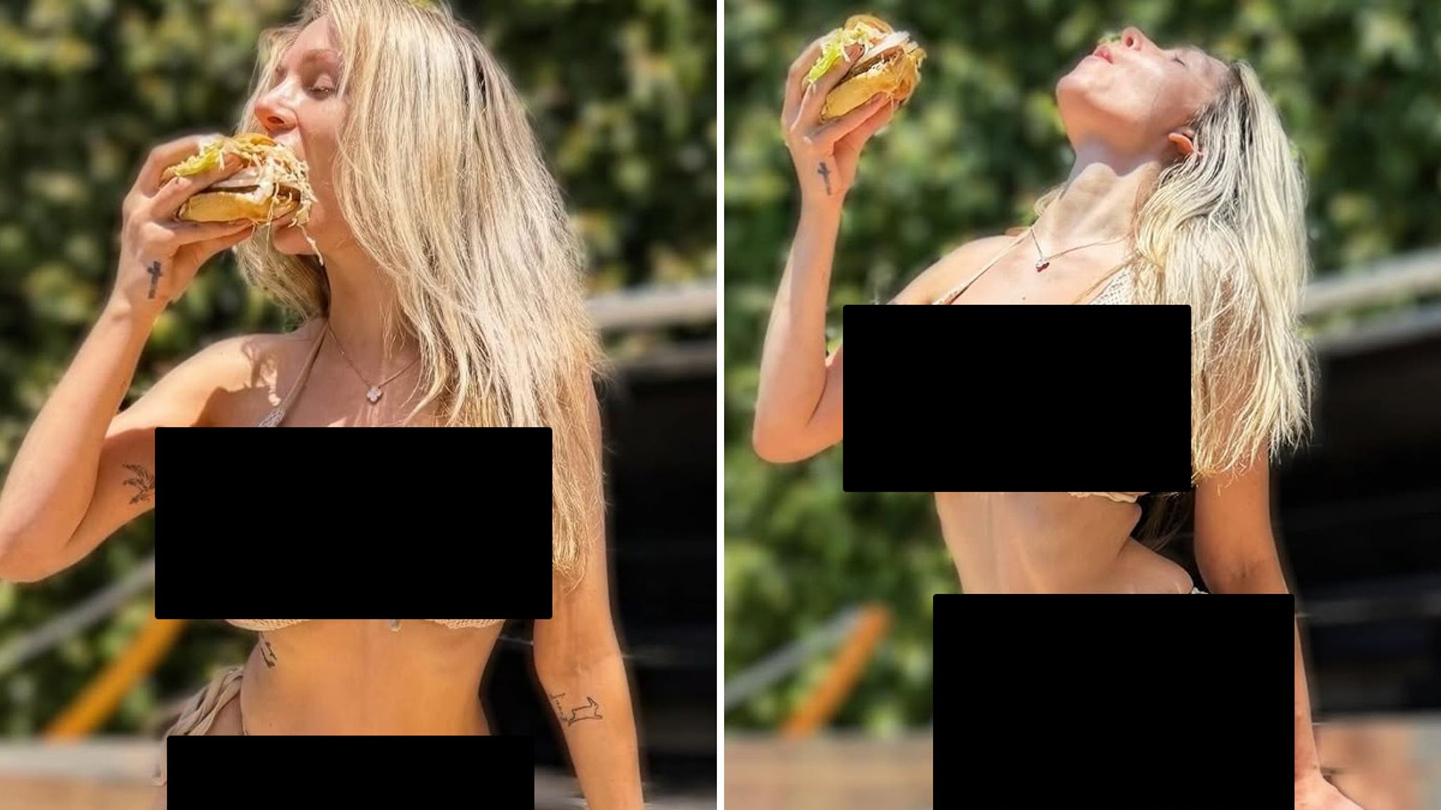 Courtney Stodden chews on Veggie Burger in Tiny Bikini