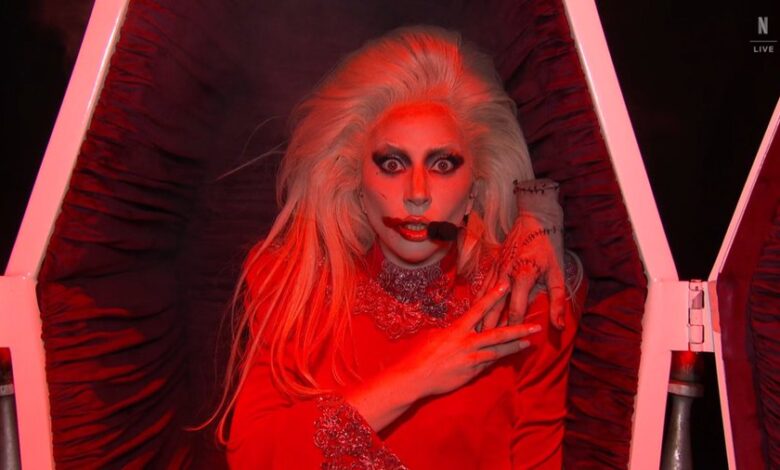 Lady Gaga does dance in Netflix Tudum on Wednesday, Abracadabra sings