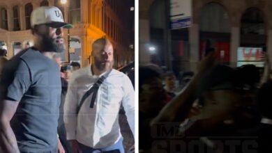 LeBron James Booi Outside Fanatics Fest in New York City, on Video