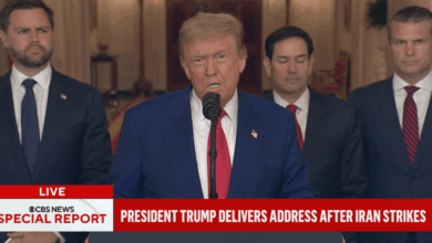 President Trump warns Iran in live address to nation on air strikes