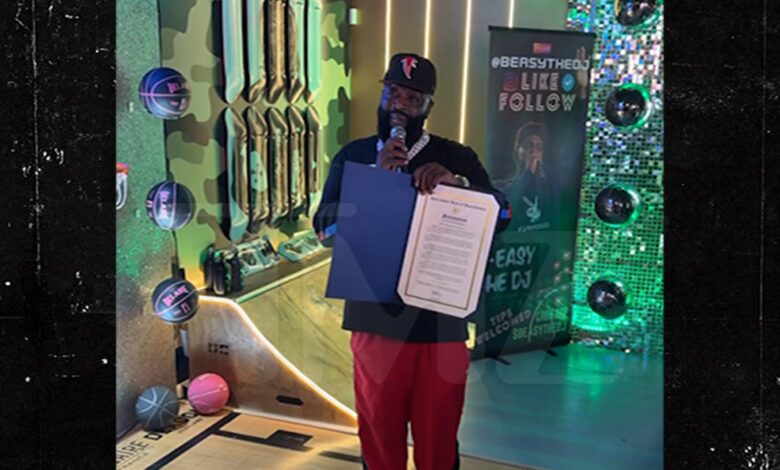 Rick Ross honored by congress member prior to the annual Car & Bike Show