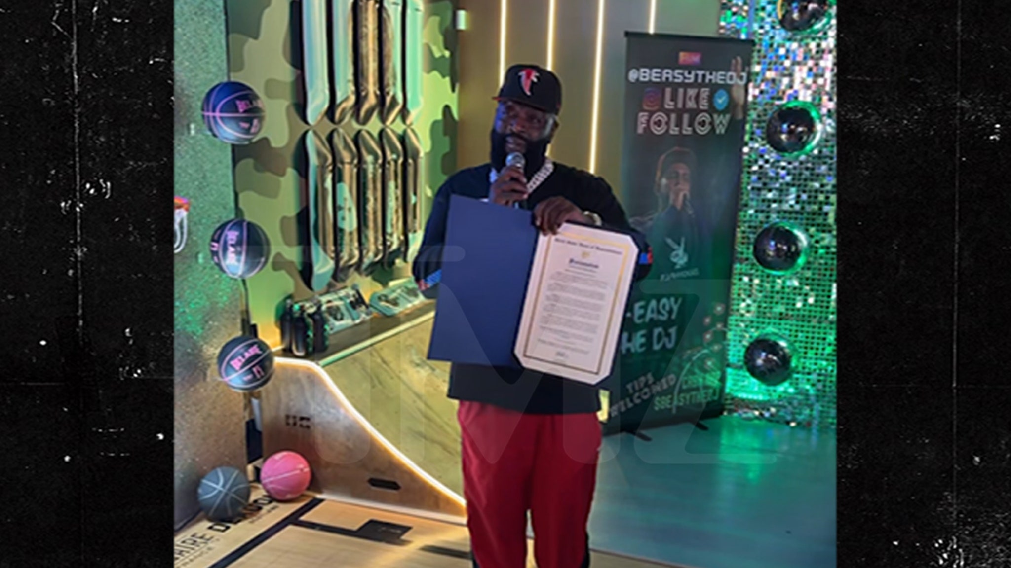 Rick Ross honored by congress member prior to the annual Car & Bike Show