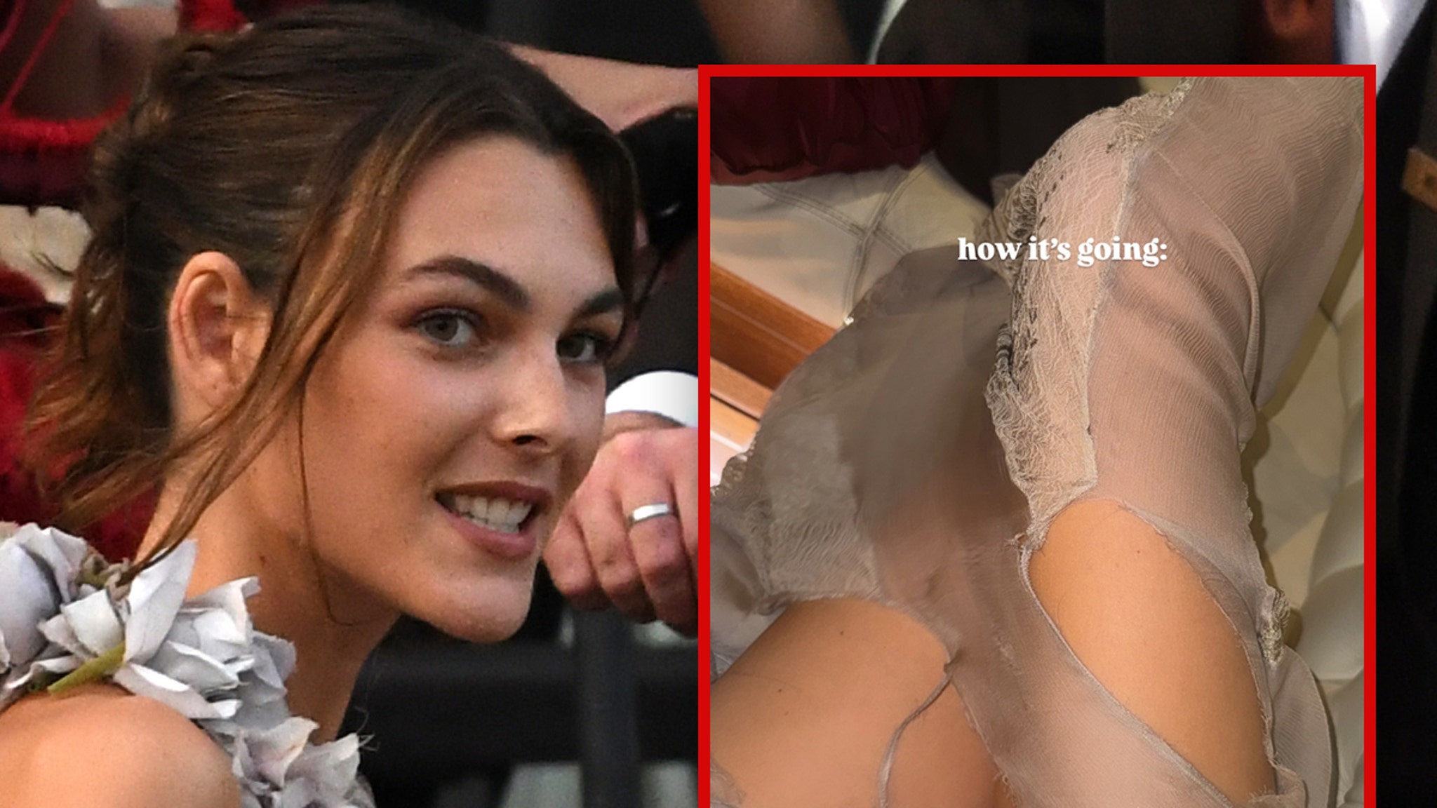 Vittoria Ceretti Posts wardrobe malfunction, fully torn dress