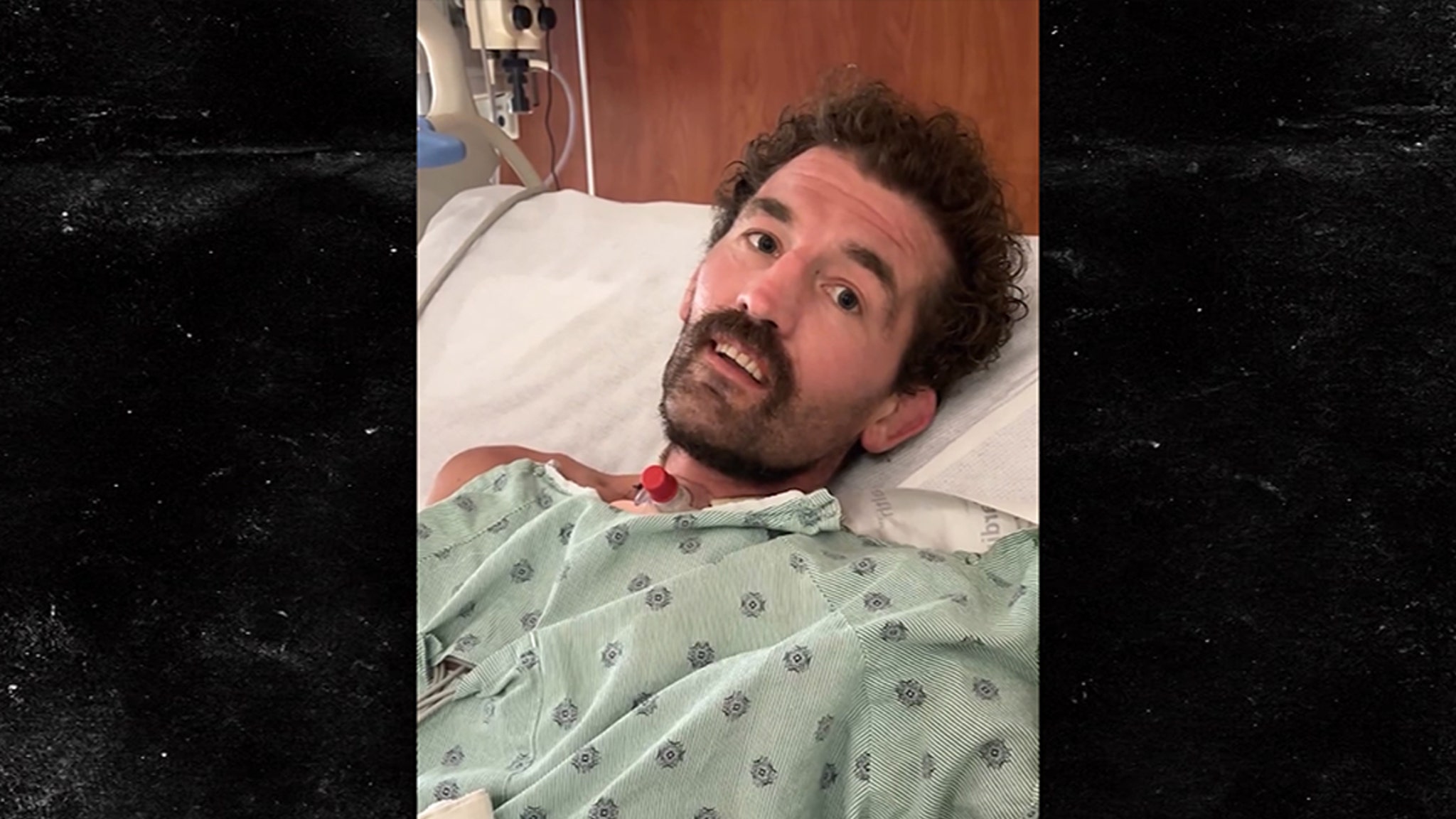 Ben Askren offers an update of the hospital bed after lung transplantation
