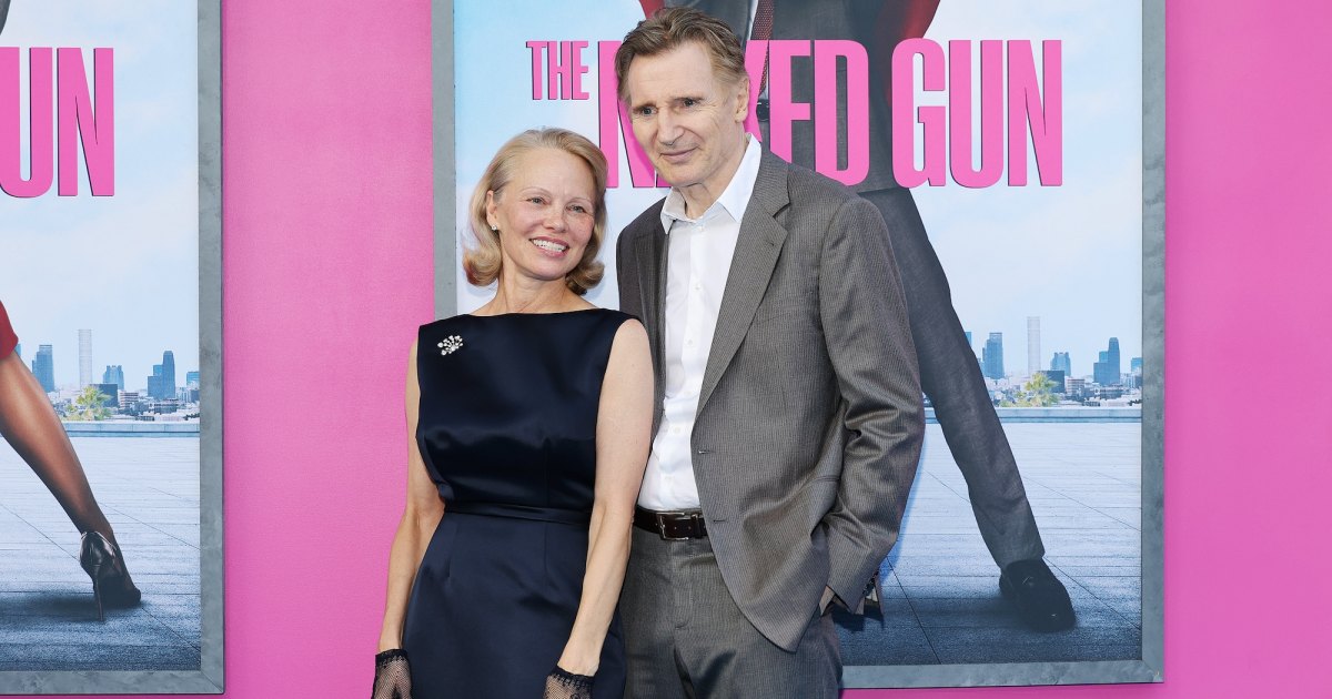 Liam Neeson flows over girlfriend Pamela Anderson
