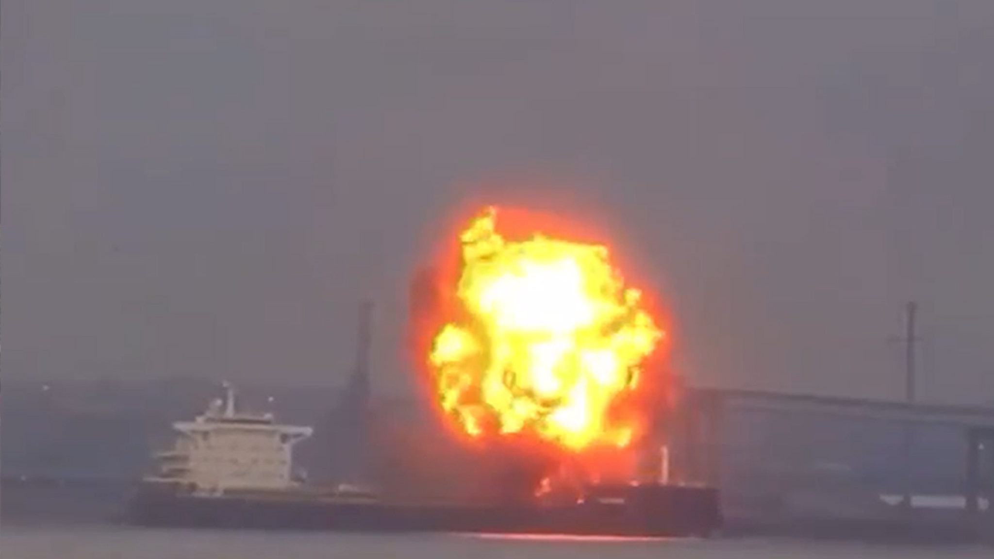 Ship explodes near Key Bridge in Baltimore
