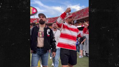 Travis Kelce and Taylor Swift go to the University Football game after he had been involved