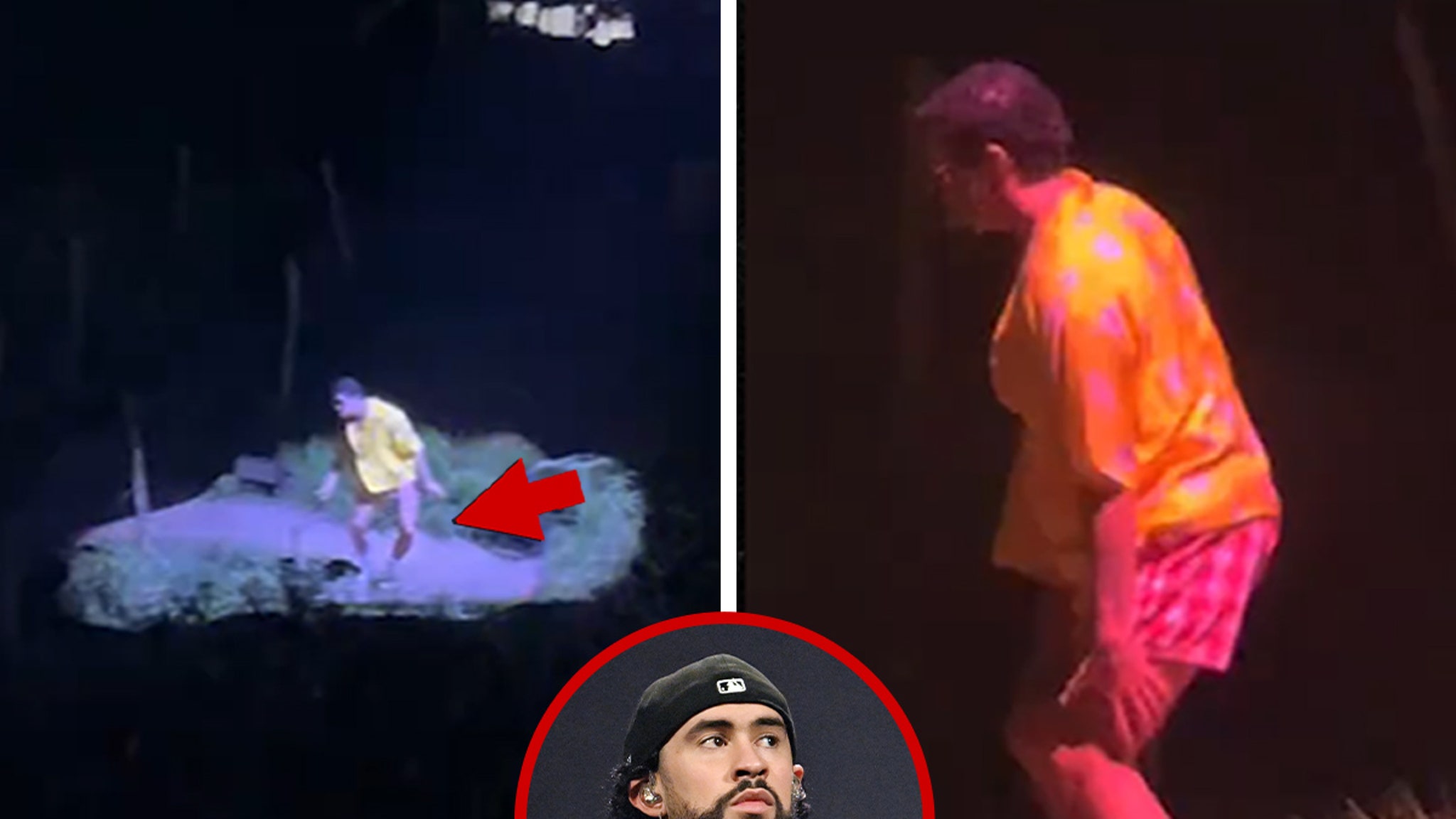 Bad Bunny does knee in the middle of performance during the Puerto Rico concert