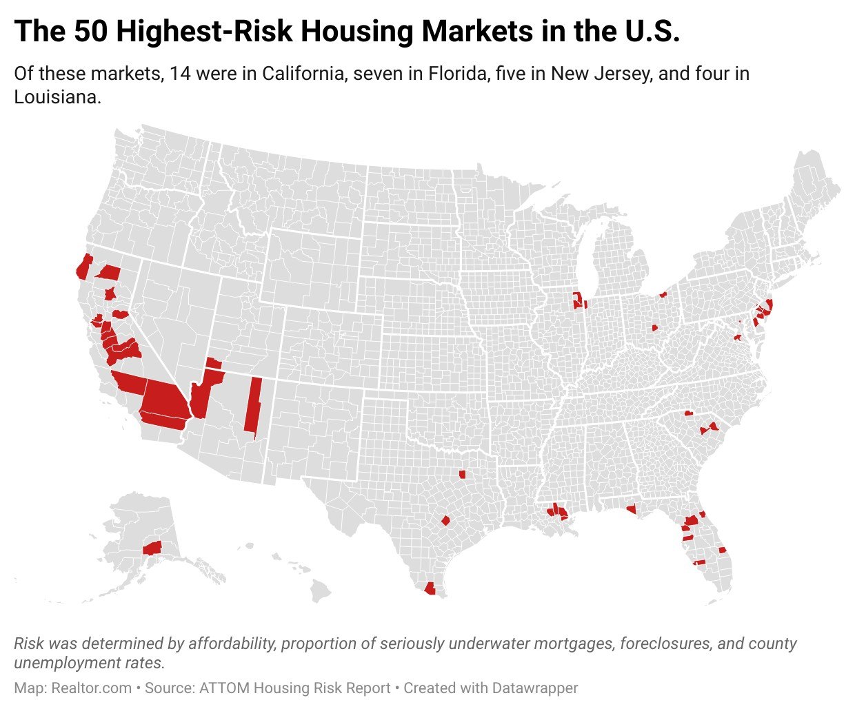 California and Florida Top new list of the risky housing markets in the nation