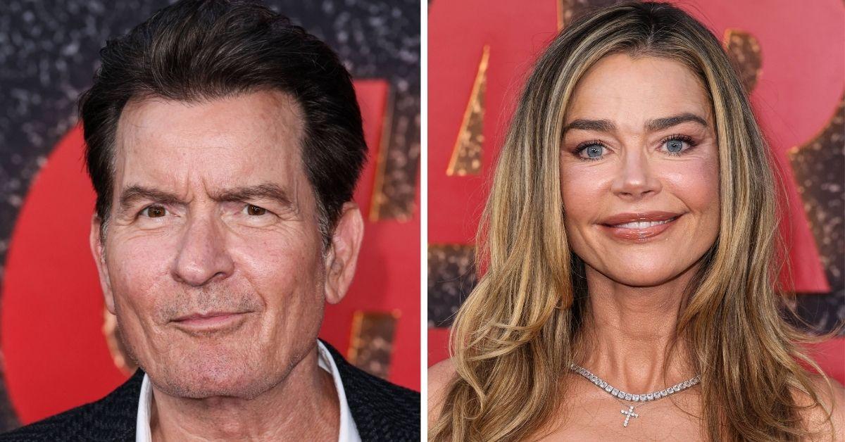 Charlie Sheen reigns himself with ex-wife Denise Richards on a red carpet