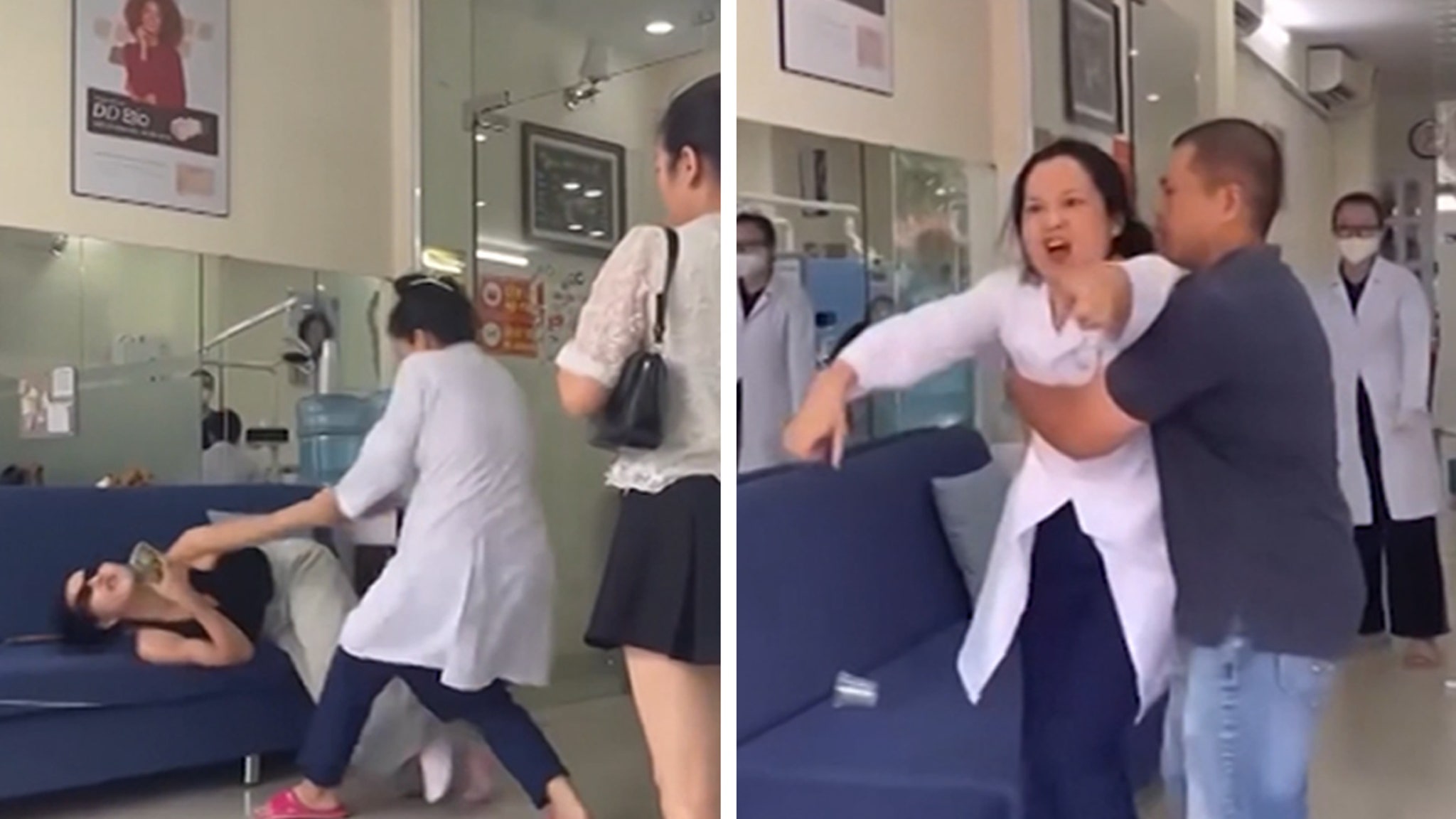 Furious dentist attacks the patient with barbell over bracket complaints, on camera