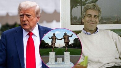 Images of Trump that holds hand in hand with Epstein appears in DC