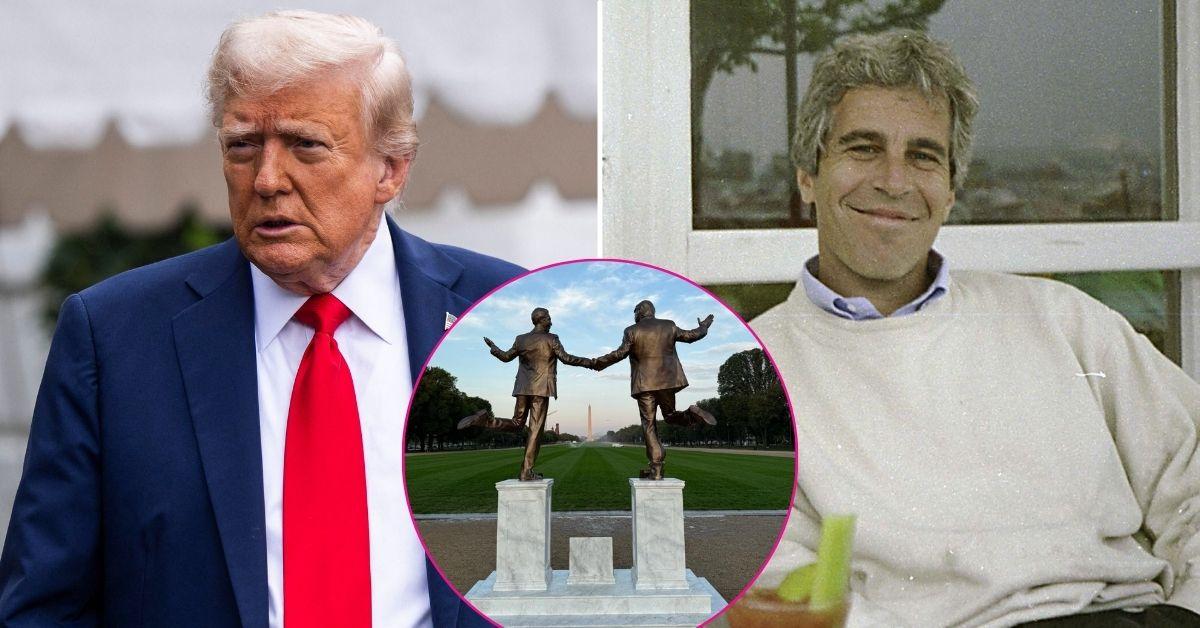 Images of Trump that holds hand in hand with Epstein appears in DC