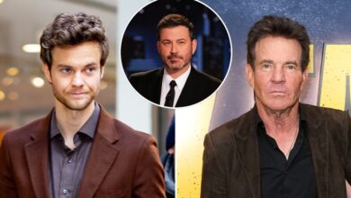 Jack Quaid supports Jimmy Kimmel while Papa Dennis Quaid criticizes the host