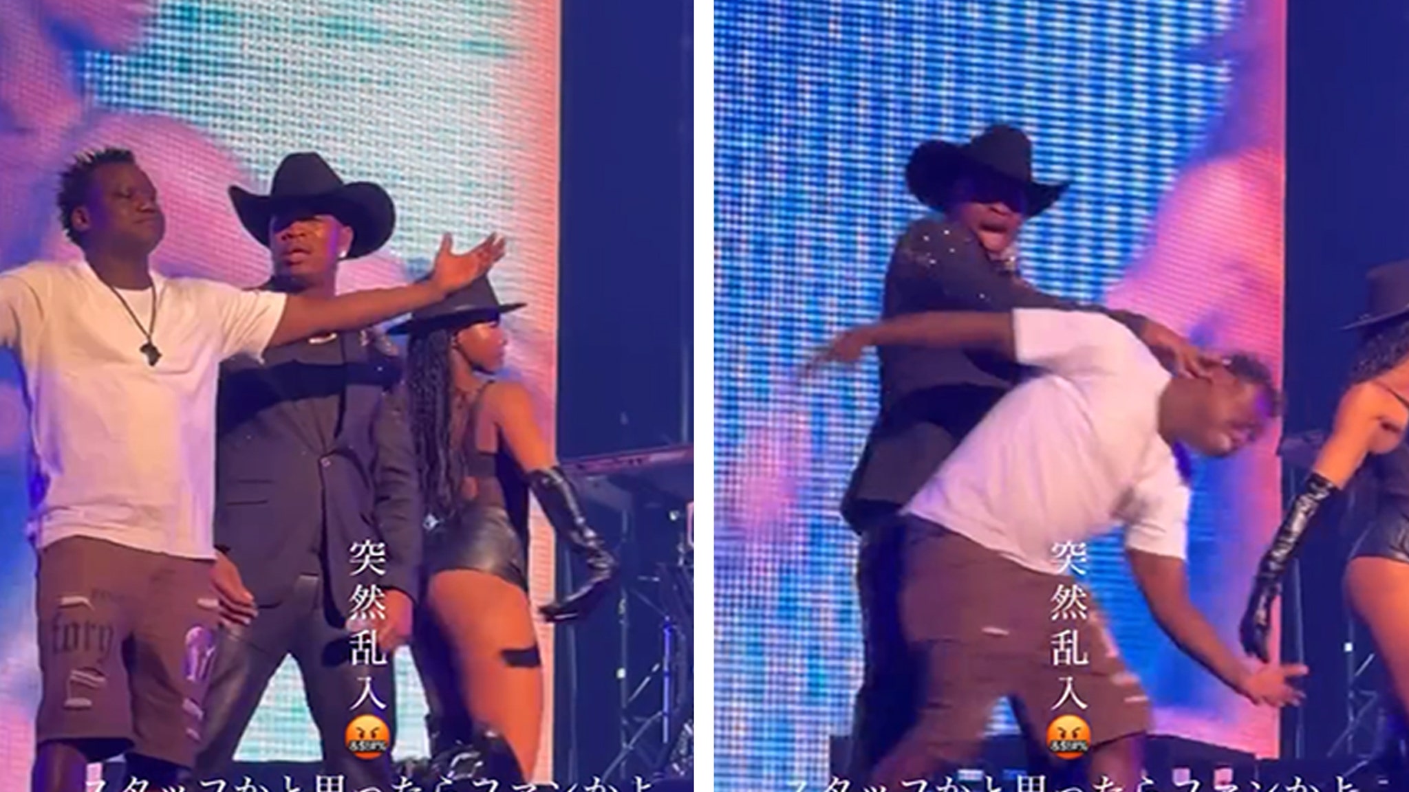 Ne-Yo Manhandles fan who jumped on stage during Japan show on video