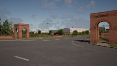 A visual representation of the entrance of Netflix Studios Fort Monmouth.