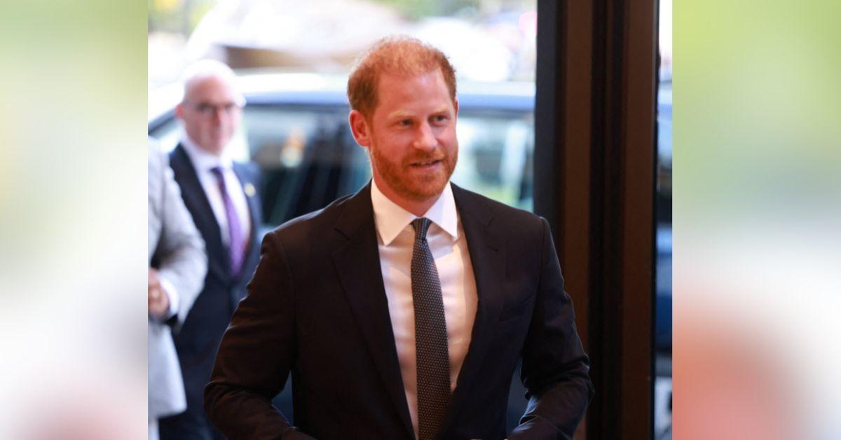 Prince Harry is embarrassing a small crowd during the rare British visit