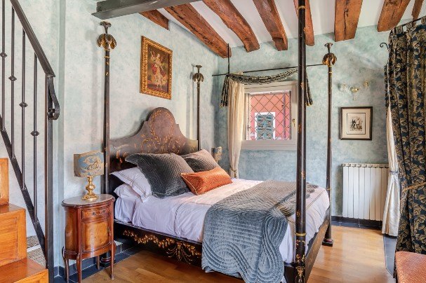 Bedroom in Alexander Gabrovsky's apartment in Venice