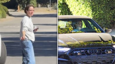 Sarah Paulson emotional outside Diane Keaton's home after actress's death
