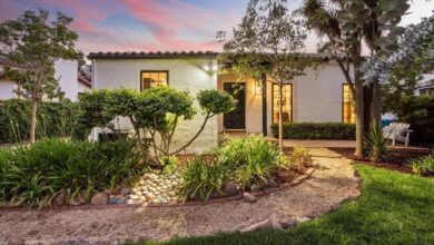 Front exterior of 2030 Sand Hill Rd, a home for sale in Menlo Park, CA.