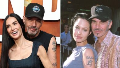 Demi Moore and Billy Bob Thornton recreate the Angelina Jolie pose