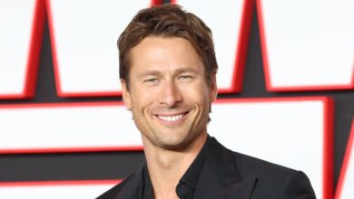 Glen Powell, Demi Moore and Jennifer Lawrence