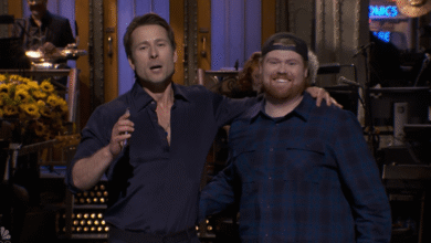 Glen Powell Takes His UPS Driver to the 'SNL' Crash Monologue