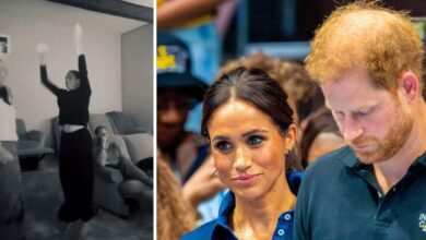 Harry looked 'stressed' during Meghan's 'Staged' World Series video