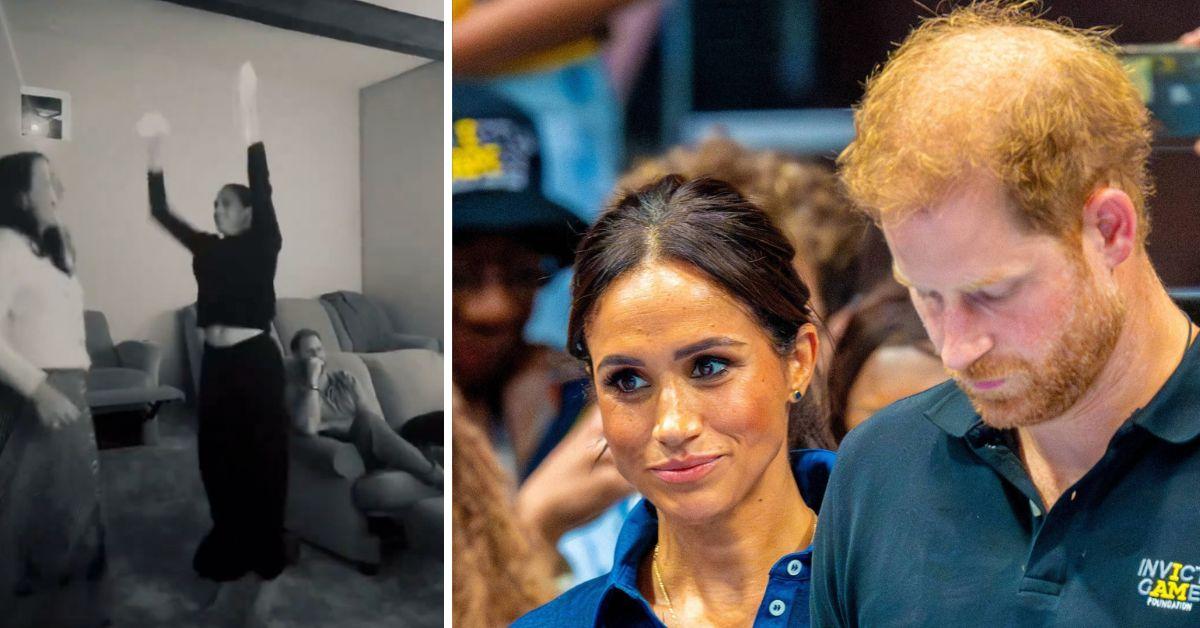 Harry looked 'stressed' during Meghan's 'Staged' World Series video