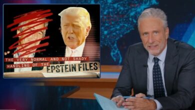 Jon Stewart slams Trump for saying he has nothing to hide with Epstein