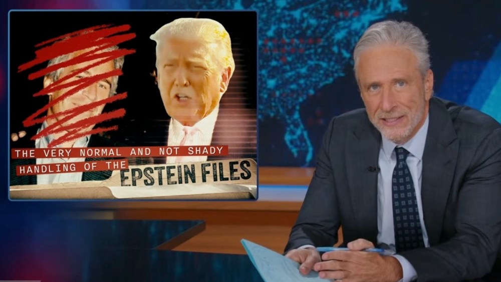 Jon Stewart slams Trump for saying he has nothing to hide with Epstein