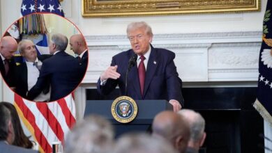 Man faints during live press conference with Donald Trump