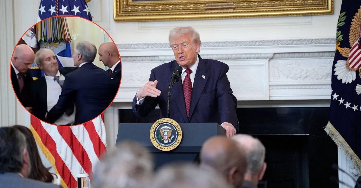 Man faints during live press conference with Donald Trump