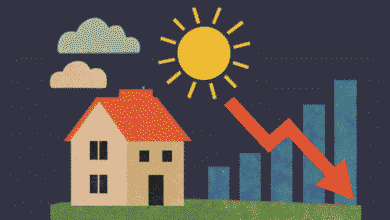 Mortgage rate house down arrow
