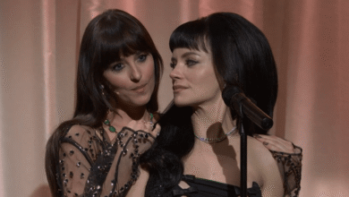 Dakota Johnson plays 'Madeline' during Lily Allen's SNL appearance