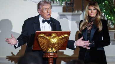 Melania wears a $5,000 black velvet suit amid country's 'affordability crisis'