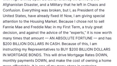 President Donald Trump truth social post about mortgage bonds