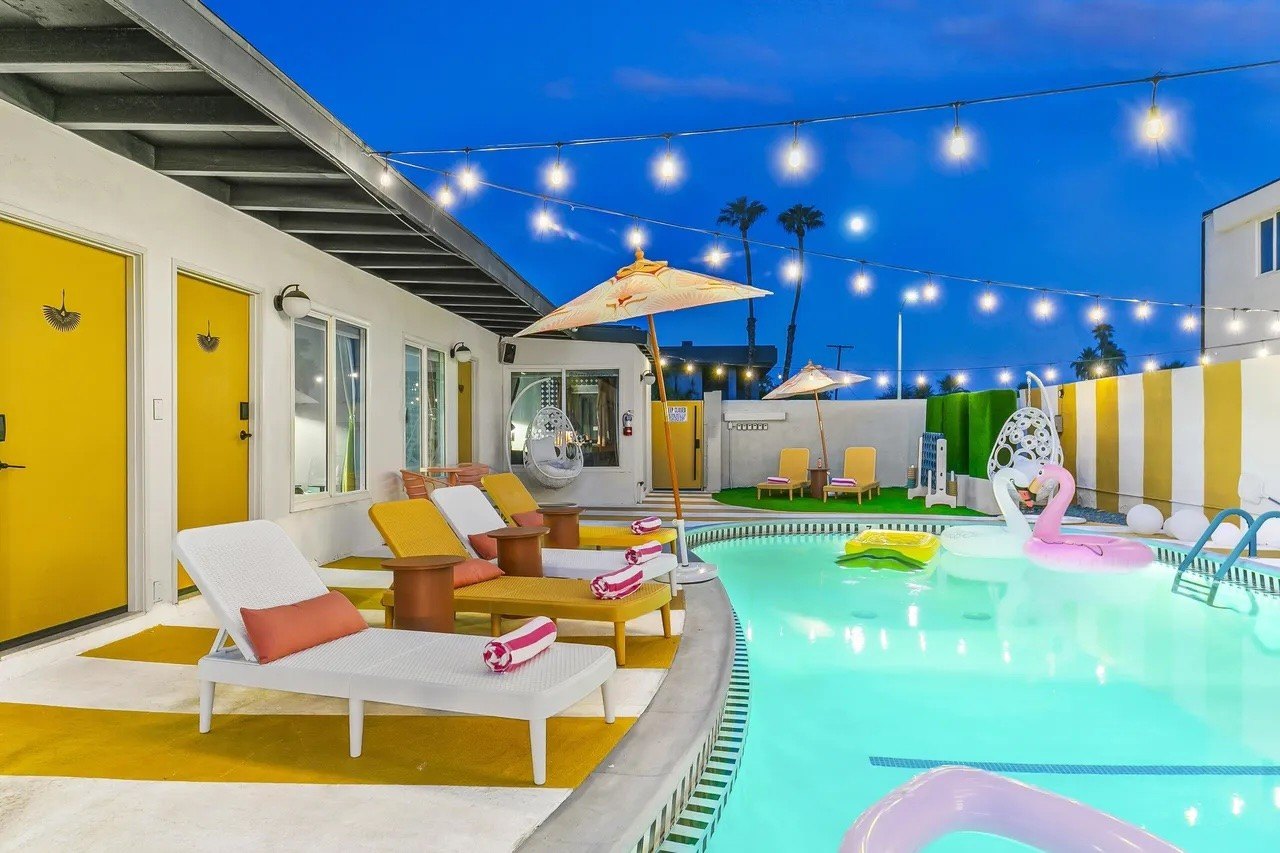 Quirky hotel listings in Palm Springs for $2.5 million, complete with all furnishings and its own high-tech management system