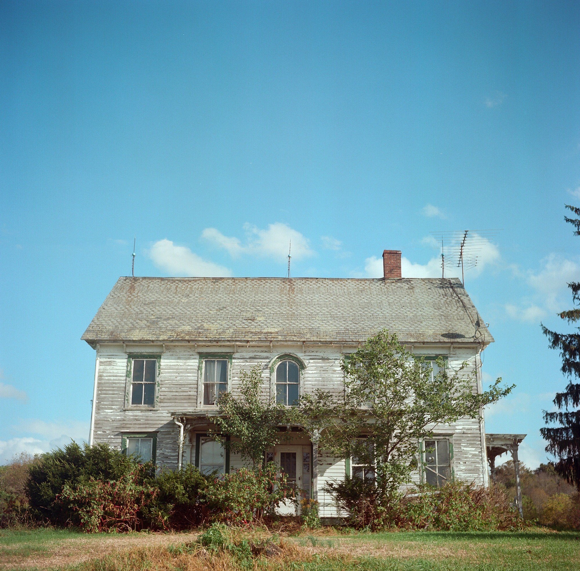 An abandoned house that was once part of Winding Brook Farm in Sussex County, New Jersey