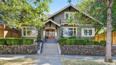Home in Portland, Oregon painted sage green with white trim