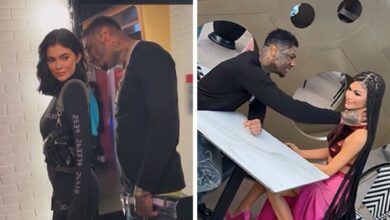 Blueface chokes Zendaya's wax figure, on video