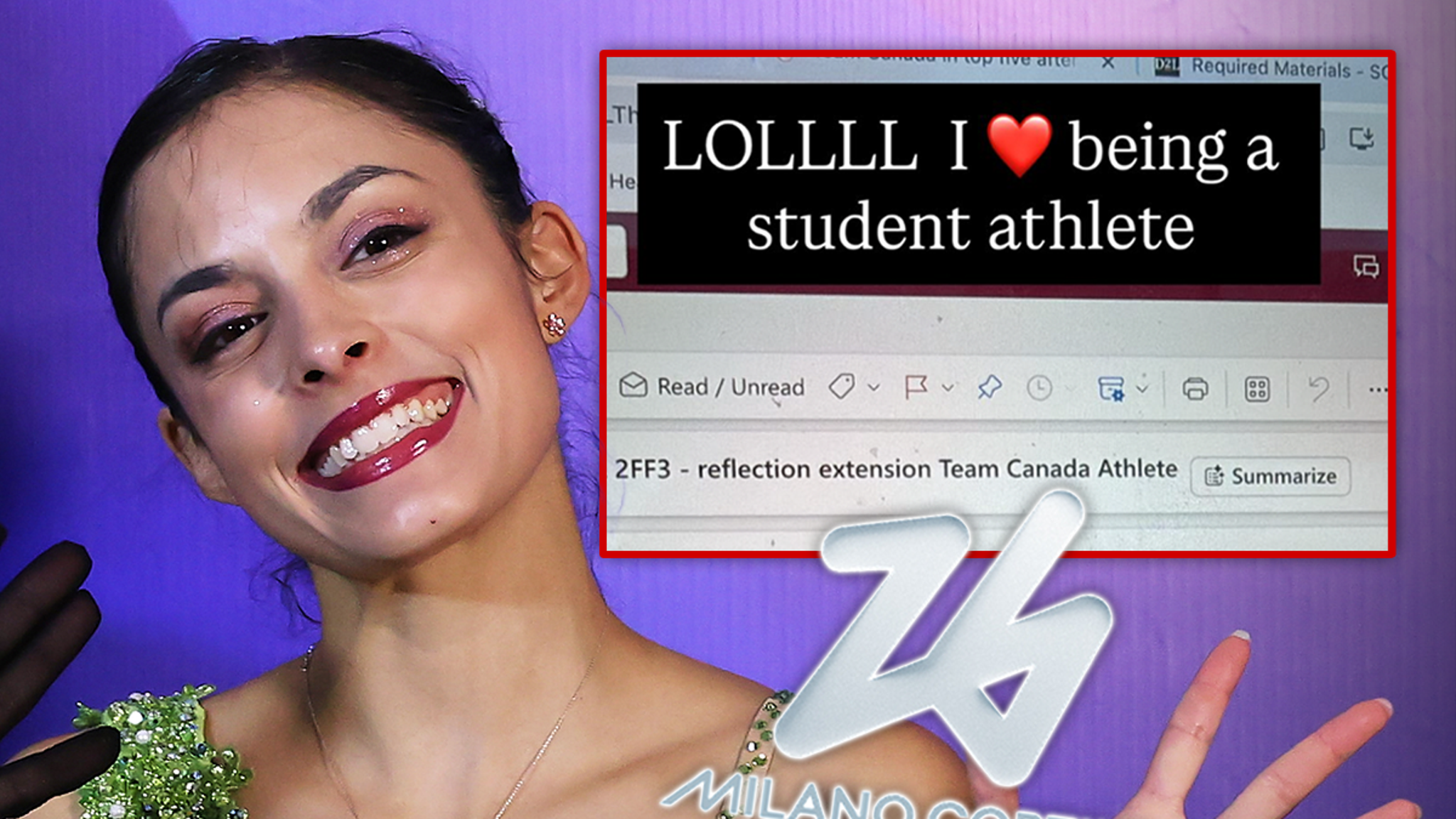 Canadian skater Madeline Schizas shares email asking professor for extension